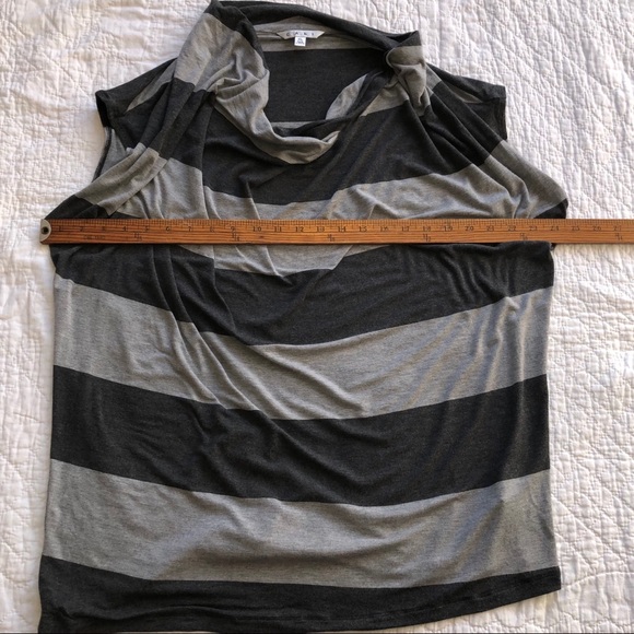CAbi Gray Striped Cowl Neck Sleeveless Soft Tank - Picture 8 of 9